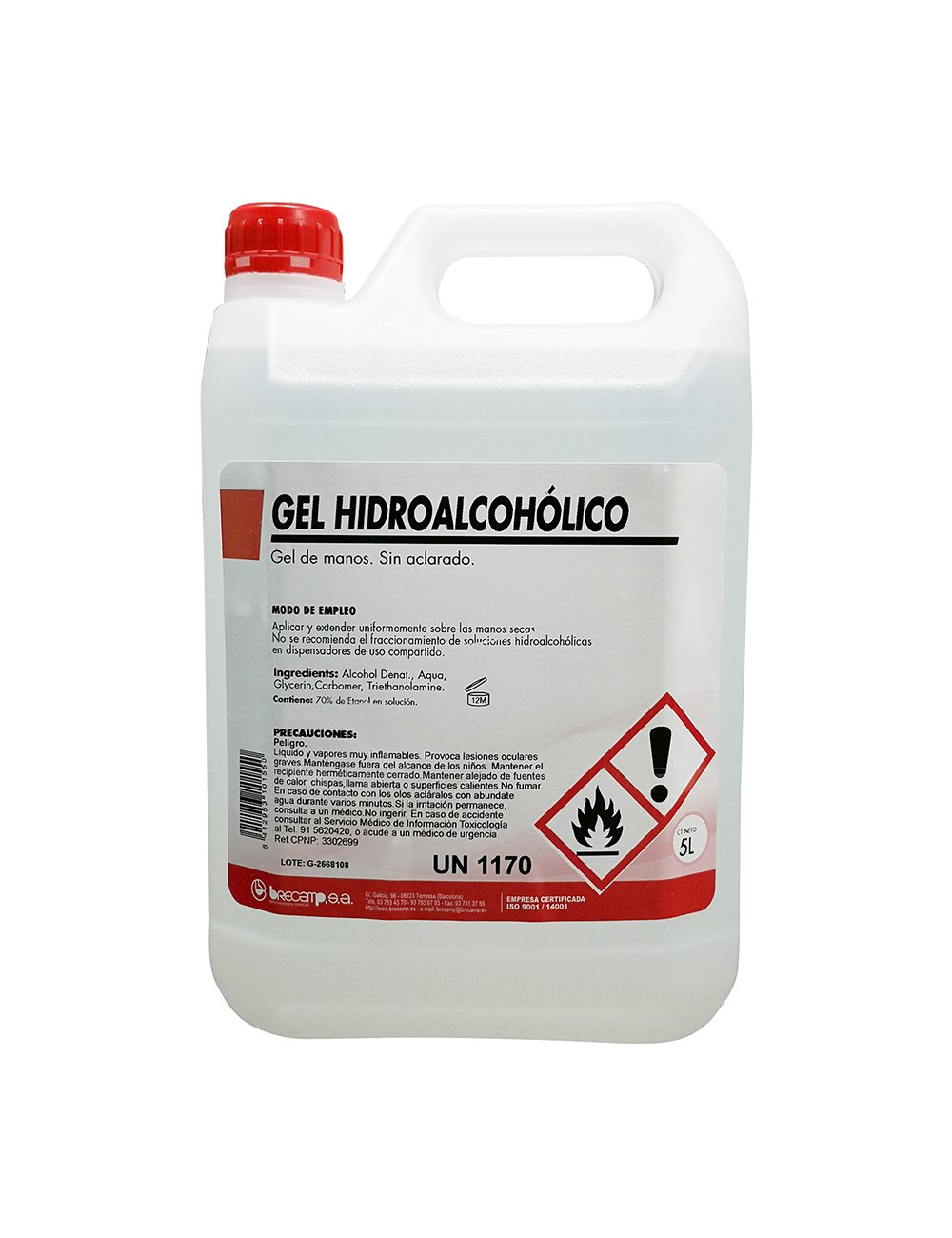 Gel hidroalcohòlic 5L per la desinfecció de mans